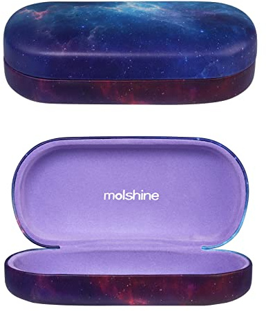 molshine Sonnenbrillen Etui aus Hartschalen Leder, klassisches großes Brillenetui für Damen und Herren, Sonnenbrillen