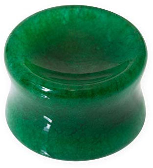 Fly Style Flesh-Tunnel Piercing Ohr-Plug aus Labradorit, Opalith-Mondstein oder Jade, Grösse:8 mm (Paar), Materialart:Grüne Jade