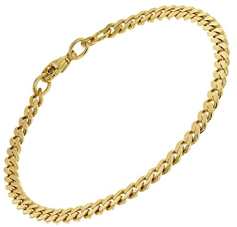 trendor Damen-Armband Gold 585/14K Flachpanzer 4,1 mm breit wunderschöner Goldschmuck für Frauen, zeitlose Geschenkidee, 51904