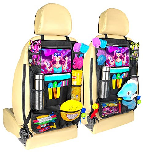 Newaner 2 Stück Rückenlehne Schutz Unterstützung Multi Pocket Organisator, Oxford Tuch verhindern Kick Rücksitz großen Veranstalter, Car Seat Organiser Kinder Rücksitz Veranstalter