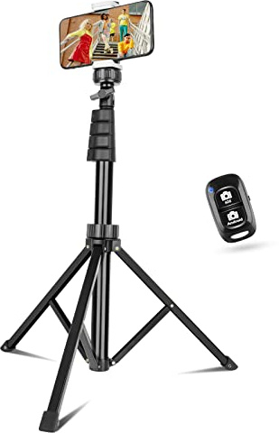 Sensyne 67 Phone-Tripod, Extendable Cell Phone Tripod Stand & Selfie Stick with Wireless Remote and Phone Holder, Compatible with iPhone Android Phone, Camera