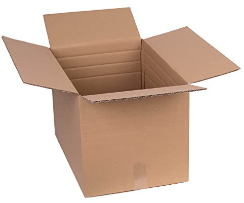 smiley pack 10 Stück Faltkartons zweiwellig 600 x 400 x 400 mm mit Höhenriller braun Versandkarton Verpackungskartons 60 x 40 x 40 cm aus Wellpappe 2 wellig Karton Pappkarton Versandbox Paket