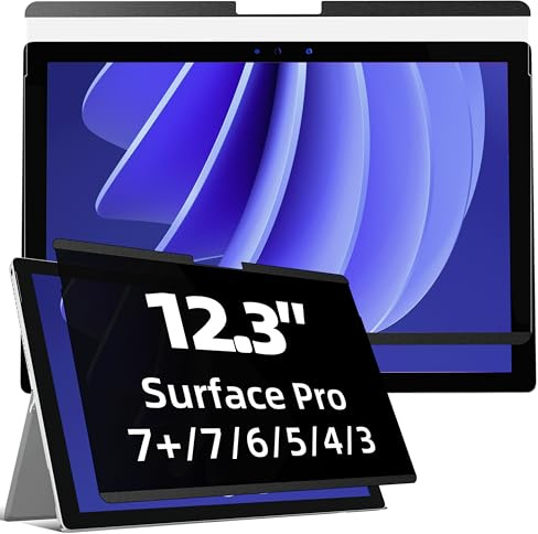 Magnétique Filtre Confidentialité Compatible avec Surface Pro 7+/7/6/5/4/3 | Amovible Protection Ecran Surface Pro 4/5/6/7, Film Anti Regard /Filtre Lumière Bleue Surface Pro 12.3 Pouces