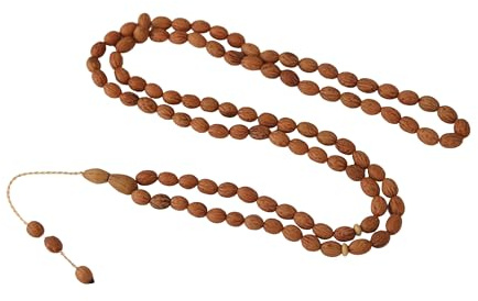 Tasbeeh Rosenkranz, handgefertigt, echte Olivensamen, kleine Größe, Rosenkranz, Misbaha, islamisches Geschenk, Tasbih Gebetsperlen, Tesbih, 0,6 x 0,8 cm, Dhikr