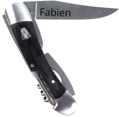 Ocadeau Couteau multifonction noir personnalisé – Gravure texte sur la lame de ce couteau multifonctions – Idée cadeau homme : Noel, Fête Pères, Anniversaire