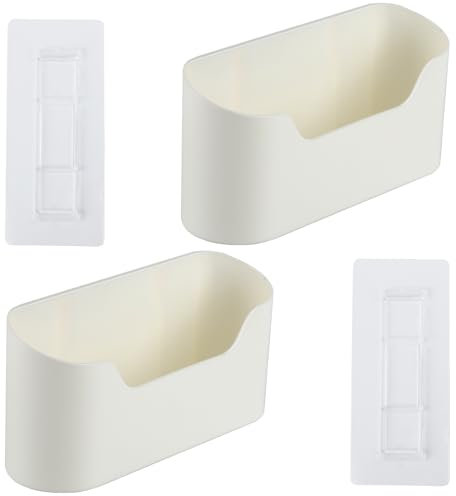 WangLaoWu Ensemble de 2 Organisateurs auto-adhésifs pour portes de placards, boîte de rangement murale pour porte de placard de cuisine, réfrigérateur, salle de bains, organisateurs de paniers.