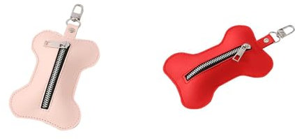 Hundekotbeutelhalter, Knochen Kotbeutelhalter, Kotbeutelspender für Hunde, Dog Poop Bag Holder Leash Bag Organizer mit Leinen-Befestigung Karabiner Geeignet für Hundeleinen (20x10CM,2B)