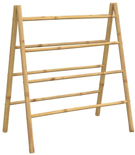 vidaXL Scala Portasciugamani Doppia con 4 Pioli 90x50x100 cm in bambù