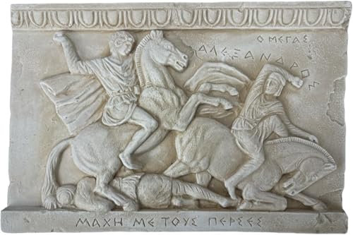 Alexander the Great in Battle with Persians Greek Sculpture Statue Relief Wall Decor