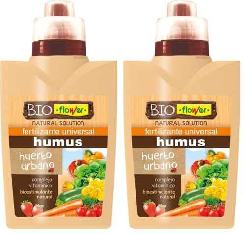 Flower Fertilizante universal Humus Huerto Urbano, 500 ml (Paquete de 2)