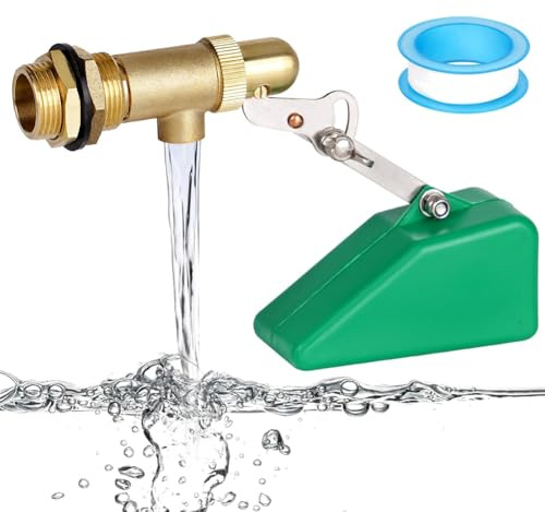 Pluuttiem 3/4-Schwimmerventil, Messing-Schwimmerventil für Wassertank, Schwimmerkugelhahn mit Verstellbarem Arm, Automatische Wasserstandsregelung