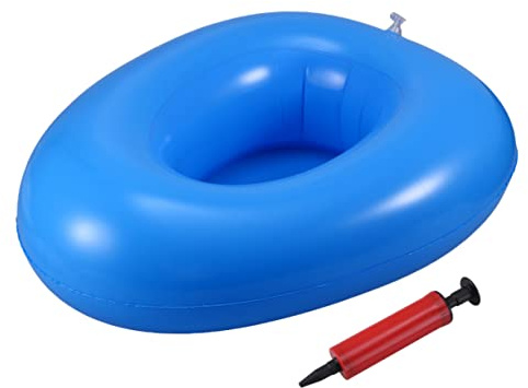 Padella Gonfiabile Blu in Pvc con Pompa e Maniglia | Portatile, Superficie Liscia e Bordi Morbidi, per Case e Ospedali Colore Casuale