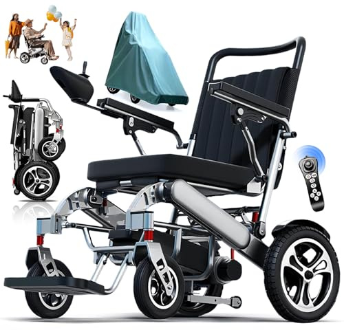 ZQHQKJ Elektrorollstuhl faltbar ultraleicht – 500 W Motor, 25–55 km Reichweite, All‑Terrain Rollstuhl elektrisch bis 150 kg, klappbarer Elektrorollstuhl für Senioren und Erwachsene,20A