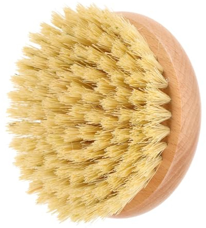 UKCOCO Spazzola per Doccia Manico Portatile, Scrubber la Pulizia Corpo, Setola Naturale in Fibra di Agave, Spazzola Massaggio Schiena Compatta per Uso Bagno Quotidiano