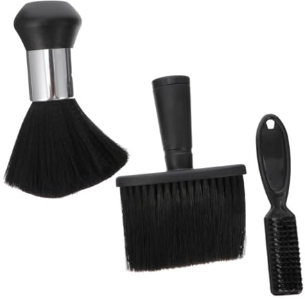 LALADEFIEE 3 pièces Brosse de Nettoyage Cheveux Cassés Plumeau Coiffeur Léger et Outil Essentiel pour Salon et Barbier Brosse Douce pour Cou et Oreilles Usage Professionnel et Domestique