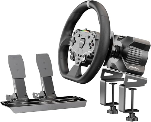 MOZA R3 Racing Wheel and Pedals Bundle for Xbox & PC,Powerful 3.9Nm DD Servo Motor with Aviation-Grade Aluminum Construction,Durable ISF PU Grips 11-inch Racing Wheel