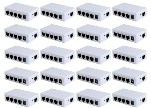 Uikdjgu 20X 4 Port POE Extender 100Mbps 1 in 4 Out 250 Meters Network Switch Repeater IEEE802.3af/At for PoE Switch NVR IP