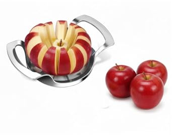 Cortador y descorazonador de manzanas, cortador y divisor de manzanas de acero inoxidable de 12 rebanadas, herramienta de cuña de manzana de metal resistente, cuchillas afiladas para un fácil corte