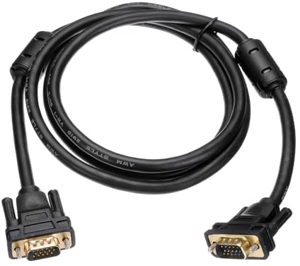 sourcing map VGA Monitor Cable 1.5m 9 Pin Male to Male Cord, Black | Video Cable Adapter for Laptops TV PC Computer Monitor Screen Projector, 16ft