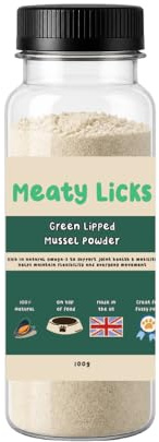 Meaty Licks Green Lipped Mussel Powder for Dogs, 100% Natural, Joint Health Support, 100g