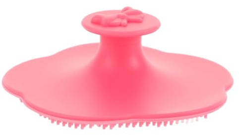 Hair Washing Brush Silicone Bow Flower Pink for Bath Time | Soft Touch, Ergonomic Grip, Cradle Cap Removal, Easy to Hold for Parents and Babies