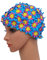 Medifier Badekappe mit Blumenmuster, Retro-Stil, für Damen, (Blau)