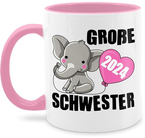 Tasse Tassen 325ml - Große Schwester 2025 I - 325 ml - Rosa - krankenhaus beste schwestern grosse milchkaffeetassen geschenk für big sister bald teetasse best sis 2023 milchkaffeetasse geschenke