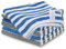 Panni per la pulizia in microfibra, confezione da 6, 32 x 32 cm, multiuso, lavabili e riutilizzabili, in microfibra, a righe blu e grigie, per la cucina, il bagno, l'auto, la casa