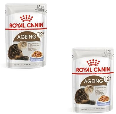 ROYAL CANIN Ageing 12+ feine Stückchen in Gelee | Doppelpack | 2 x 12 x 85 g | Feuchtnahrung für ältere Katzen | Alleinfuttermittel für Senior Katzen ab dem 12. Lebensjahr
