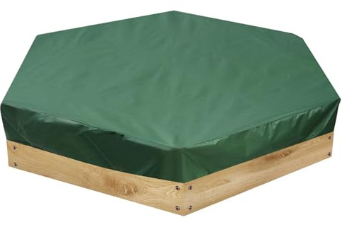 Wuyangcun Sandlådeskydd Oxfordtyg vattentät dammtät hexagonal grön skyddande sandlåda sand och leksaker (230 x 200 cm/91 x 79 tum)