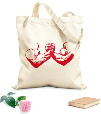 AILOONG Strandtasche aus Polyester-Baumwolle Kräftiger, muskulöser Mann trainiert Teamwork mit den Händen im Studio 340g/m² dickes Gewebe Hautfreundliches Material