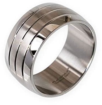 Fly Style Ring aus 316L Edelstahl - Hochwertiger Breiter Bandring für Männer - Schlichte und Stylische Herrenringe - auch für Ihn als Ehering oder Verlobungsring, Ring Grösse:23.9 mm