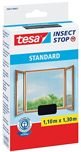4 x tesa® Fliegengitter Standard - 55671-00021 110 x 130 cm, anthrazit