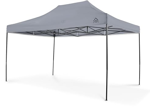 Alla årstider lusthus 3 x 4,5 helt vattentätt popup-paviljong med tillbehör – metallisk grå