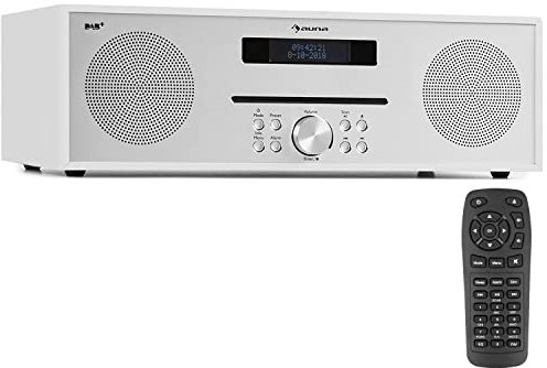 Silver Star Radio Portatile Ricaricabile, DAB/FM/DAB+, Bluetooth e CD, Altoparlanti Stereo, Display LCD, Streaming, MP3, Radiosveglia, Radio Vintage in Legno a Corrente