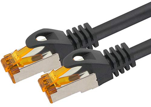 1aTTack.de 368545 Cat.6a Outdoor Netzwerkkabel 25m - schwarz - Cat6a Patchkabel (SFTP PIMF) 10 Gb/s mit Rj45 Stecker - 1 Stück 25 Meter schwarz