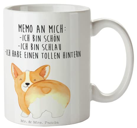 Mr. & Mrs. Panda Kaffeebecher Corgi Po - Geschenk, Hund, Teetasse, Corgie, Spruch, Sprüche, Tasse, Kaffeetasse, Positiv, Trinkbecher, Becher