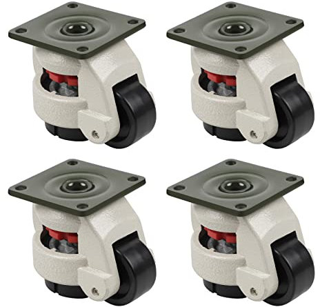 CPROSP 4X Ruote Orientabili Livellanti 500KG, Ruote Livellanti Regolabile in Altezza, Livellare e Bloccare il Banco da Lavoro