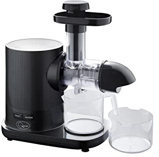 Quest 150W Slow Juicer/Cold Press Style/Masticating Juicer/Quiet <60 dB Motor/Higher Nutritional Value & Juice Yield/Accessories Included (Black)