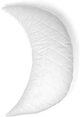 GIRAFFENLAND Halbmond Kräuterkissen groß mit 7-Kräutermischung + Bio-Dinkelspelz - Steppware weiß, direkt befüllt