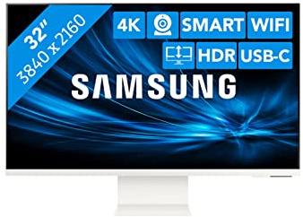 Samsung LS32BM801UUXXU 32 4K Smart Monitor with Samsung Smart Hub for TV streaming and catch up apps - White (Renewed)