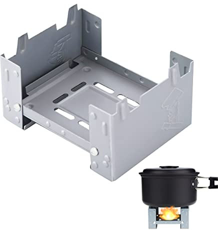 Réchaud à Alcool, Taozoey Réchaud de poche, Pliable Ultraléger Réchaud Portable, Réchaud de Camping Pliable Petit, gris, pour Randonnée Pique-Nique