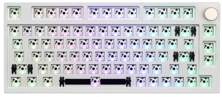 EPOMAKER TH80 Pro 75 % 80 touches à échange à chaud Triple Mode Gaming Keyboard PCB Platting Kit avec mousse à vapeur, LED à facettes South-Facing Compatible avec les commutateurs 3/5 broches (Blanc)
