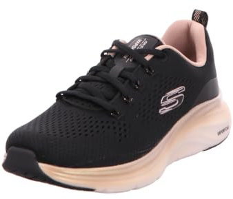 Skechers Sneaker Vapor Foam Donna, Rete Nera con Finiture in Oro Rosa, 36 EU