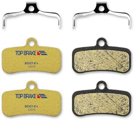 Top Brake Scheibenbremsbeläge für Elektrofahrräder, kompatibel mit Shimano Saint BR-M810/820, XTR-M9120, TEKTRO, TRP 4-Kolben | E-MTB, Fahrradparkplatz | E-Bike-Verbindung, langlebig, Gold(2 Paar)