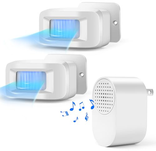 Driveway Alarm Motion Sensor - Driveway Alarms Wireless Outside Weatherproof Motion Detector Presence Outdoor Detector Door Home Security System Gate Mailbox Alert 1 Receiver and 2 Sensors