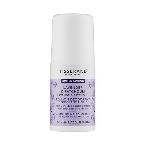 Tisserand - Natural Roll-On Deodorant - Lavender & Patchouli - Unisex - 75ml - Organic & Long-Lasting Protection - 1 x Deodorant Bottle