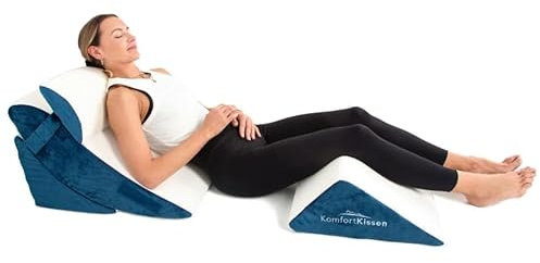 MKS. Keilkissen 4-teiliges Ergonomisch Kissen-Set | 12 in 1-Multifunktionsdesign mit Ebnehmbarem & Waschbarem Bezug zum Schlafen und Lesen