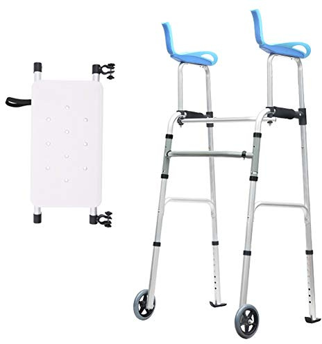 Andador Con Ruedas Plegable Y Liviano Para Personas Mayores, Con Asiento, Ruedas Y Soporte Axilar, Asistente De Paso Para Andador Vertical De Altura Ajustable, Carga 180 Kg