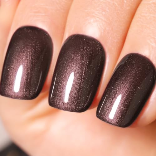Ozzeal UV Nagellack Glitzer - Braun Gel Polish Mit Schimmer für Herbst und Winter - Soak Off UV Led Maniküre 15ML